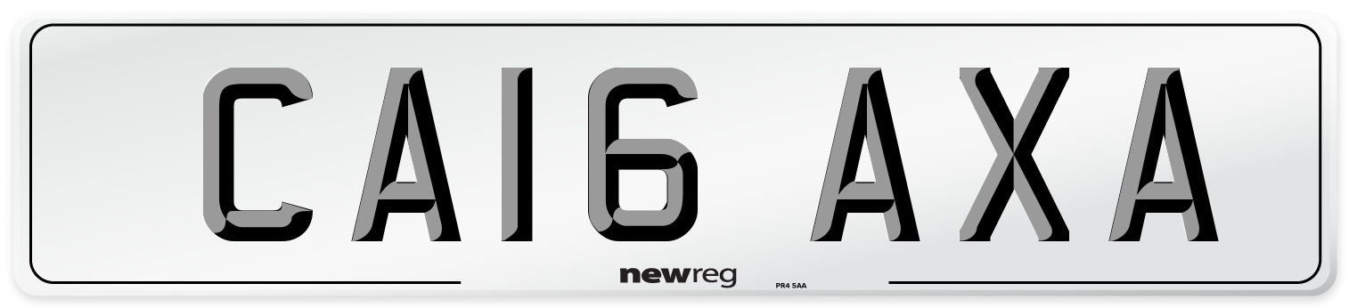 CA16 AXA Number Plate from New Reg